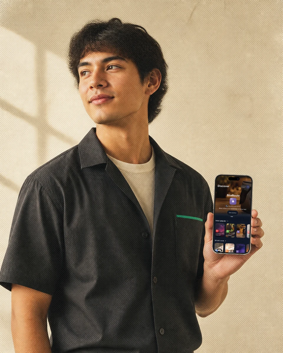 A person holding a phone with the approved Fufild interface